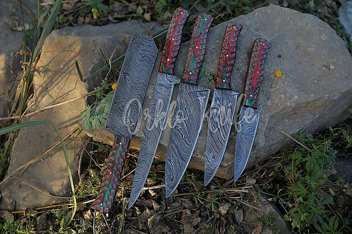 damascus steel chef knife set