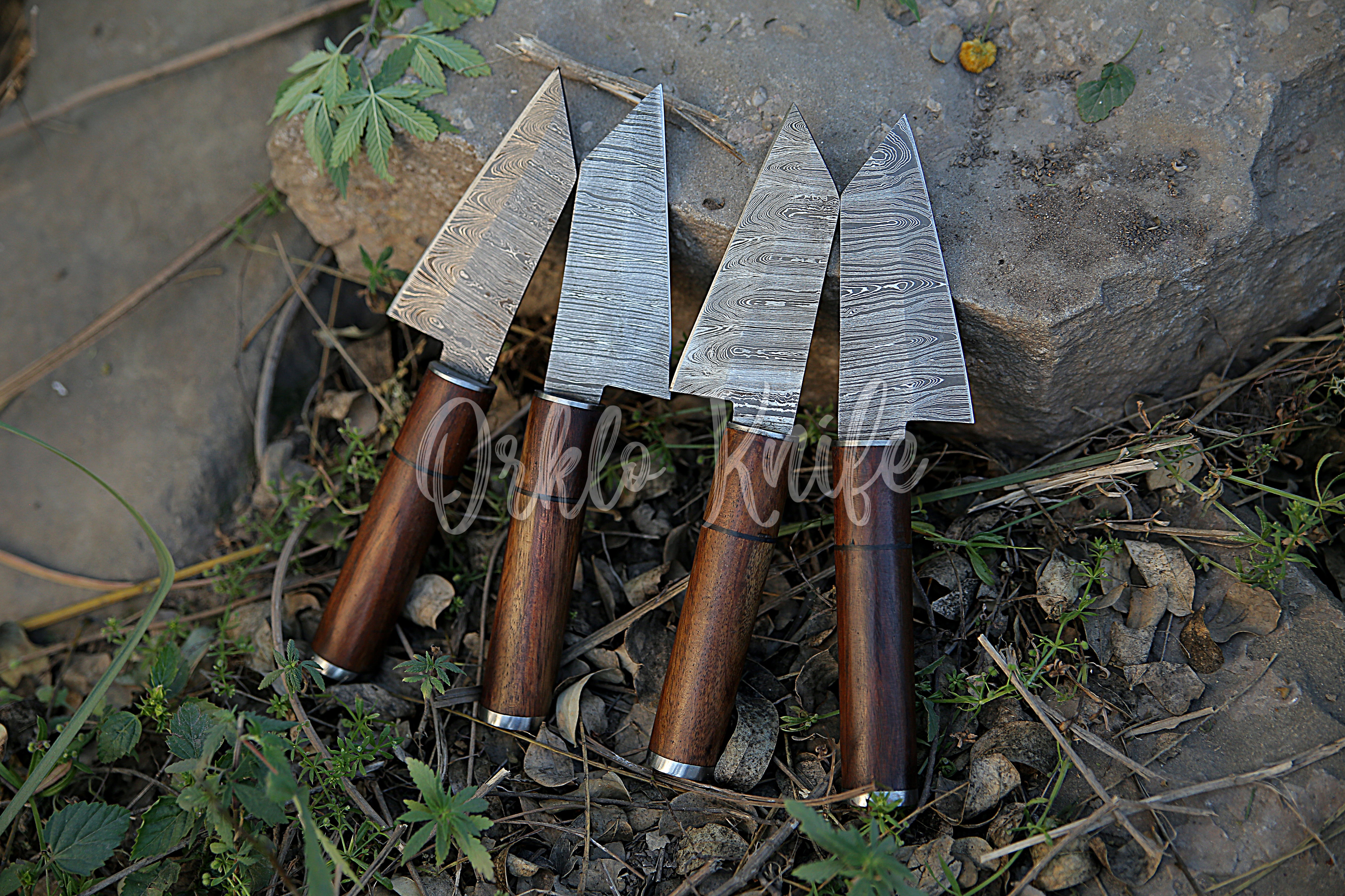 Damascus steak knives set of 4 PCS - Orkloknife