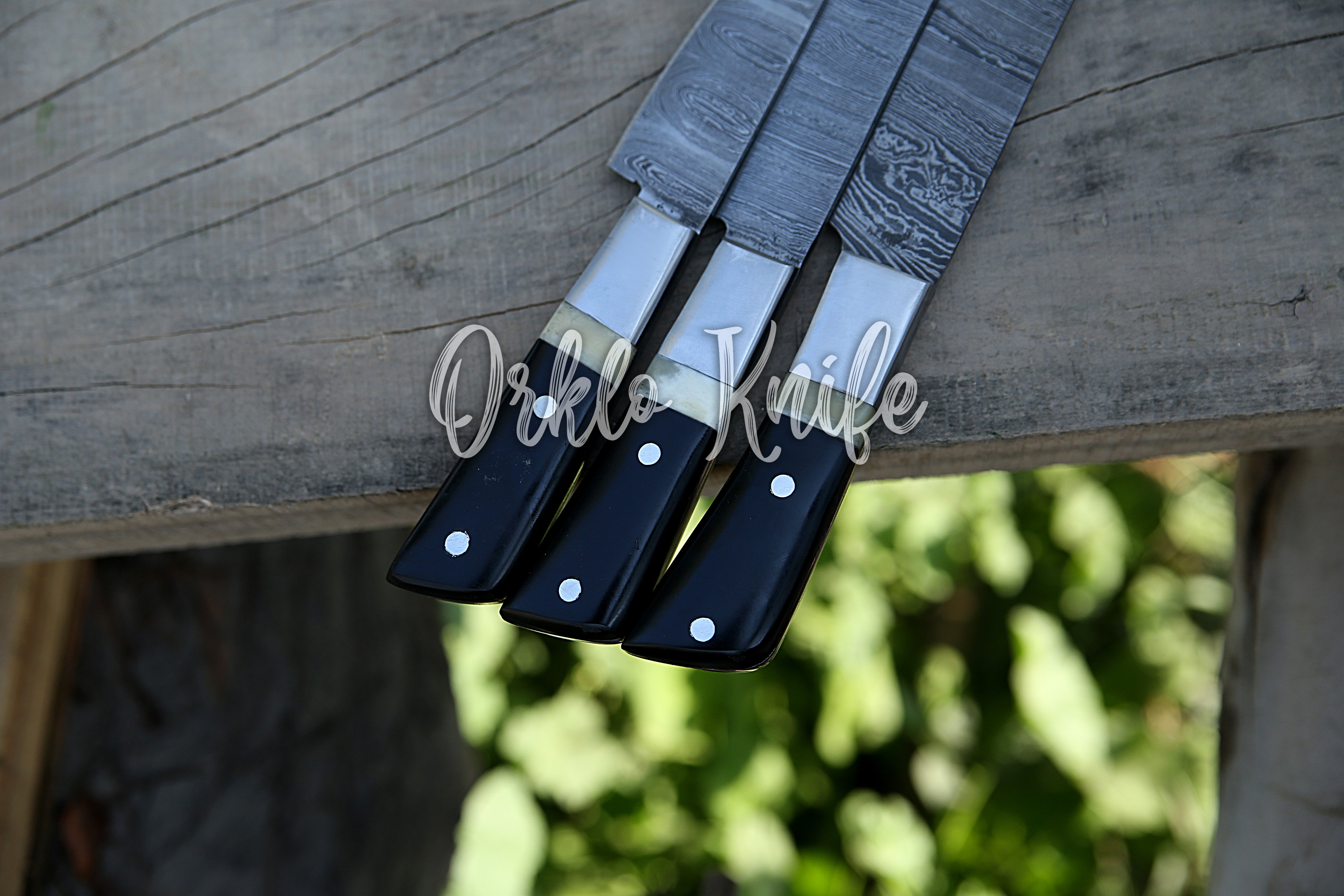 Damascus Chef knife set of 3 PCS - Orkloknife