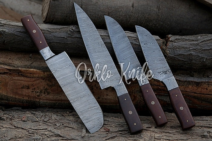 4 piece knife set with block
