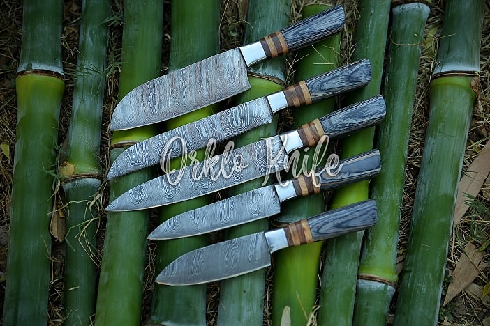 5 piece knife set with block