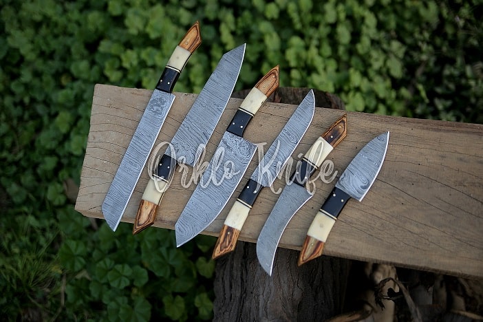 6 pcs engraved chef knife set