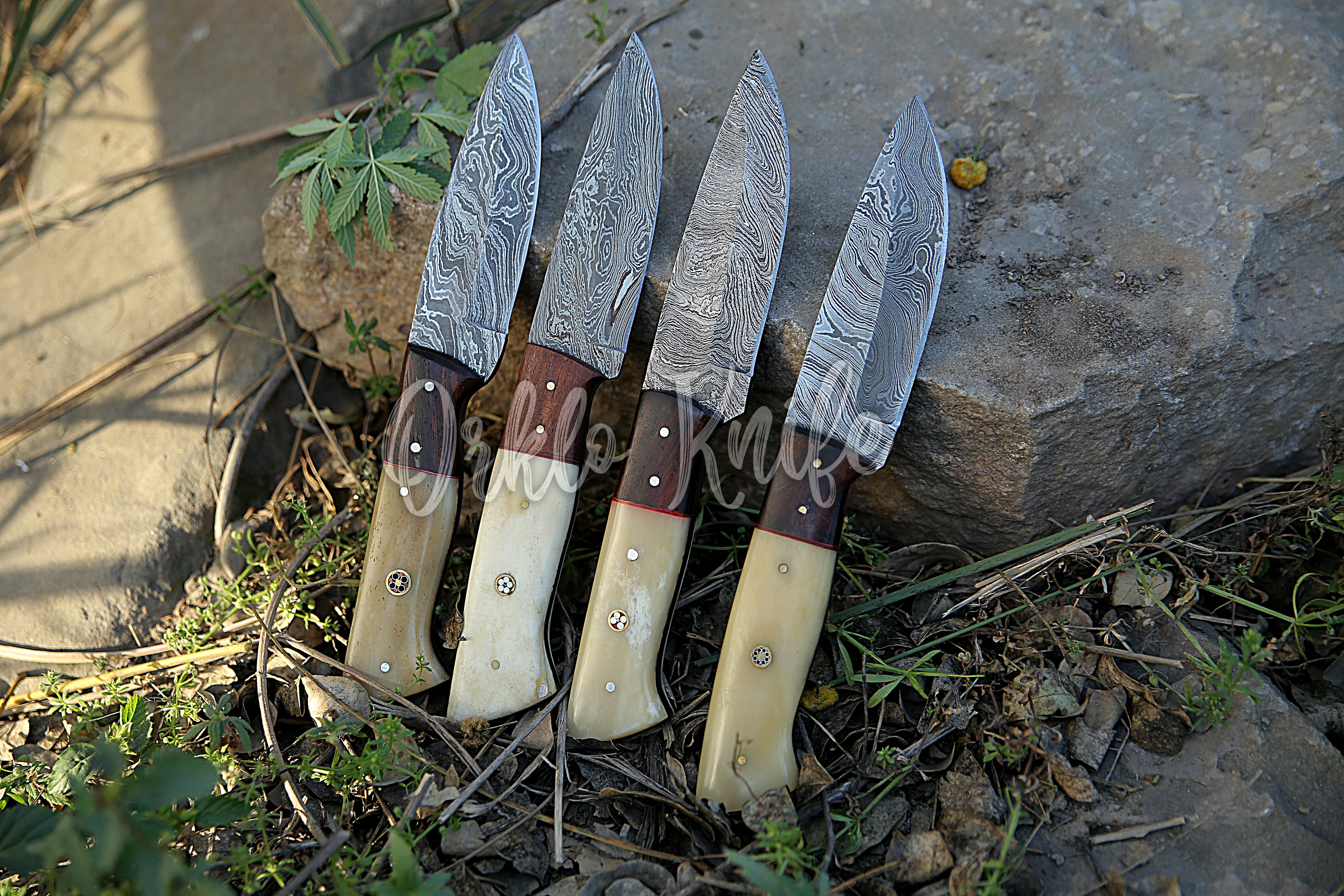 Damascus Steak knife set of 4 PCS - Orkloknife