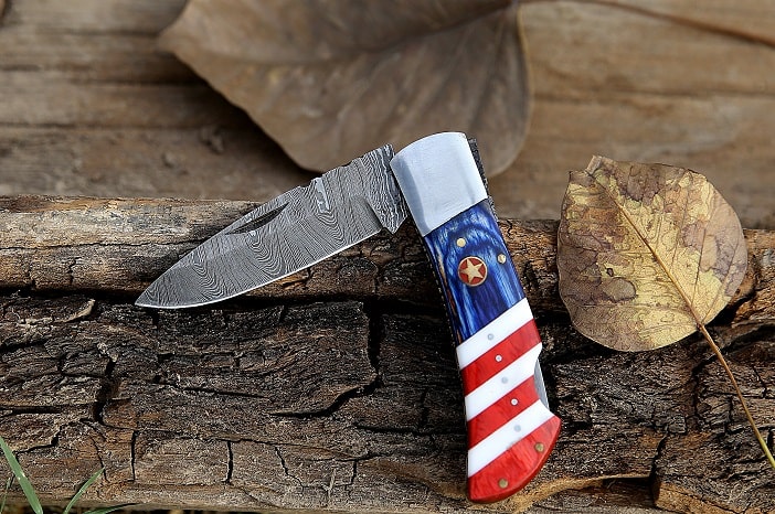 american flag knife display