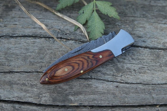 fixed blade wood handle knife