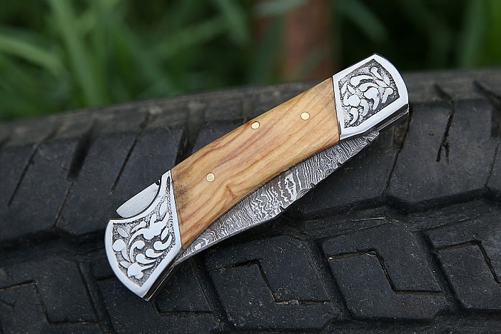 olive wood knife holder