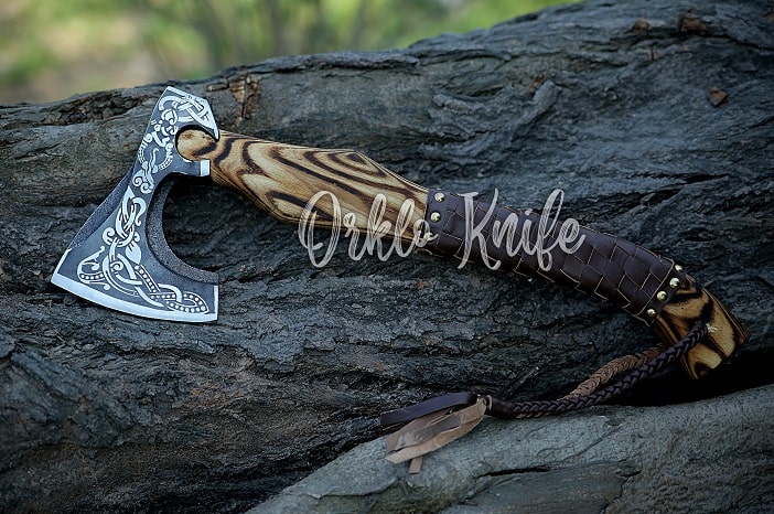 wood burning viking axe handle designs